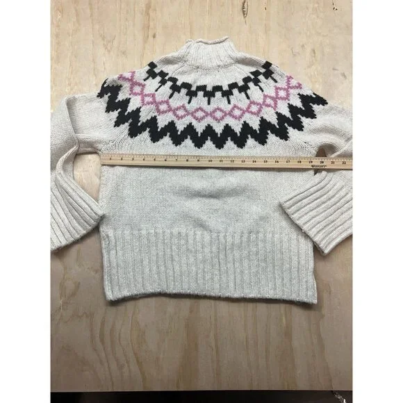 Sanctuary Women’s Tis the Season Fair Isle Mock Neck Sweater Sz XS Oversized - Picture 6 of 8